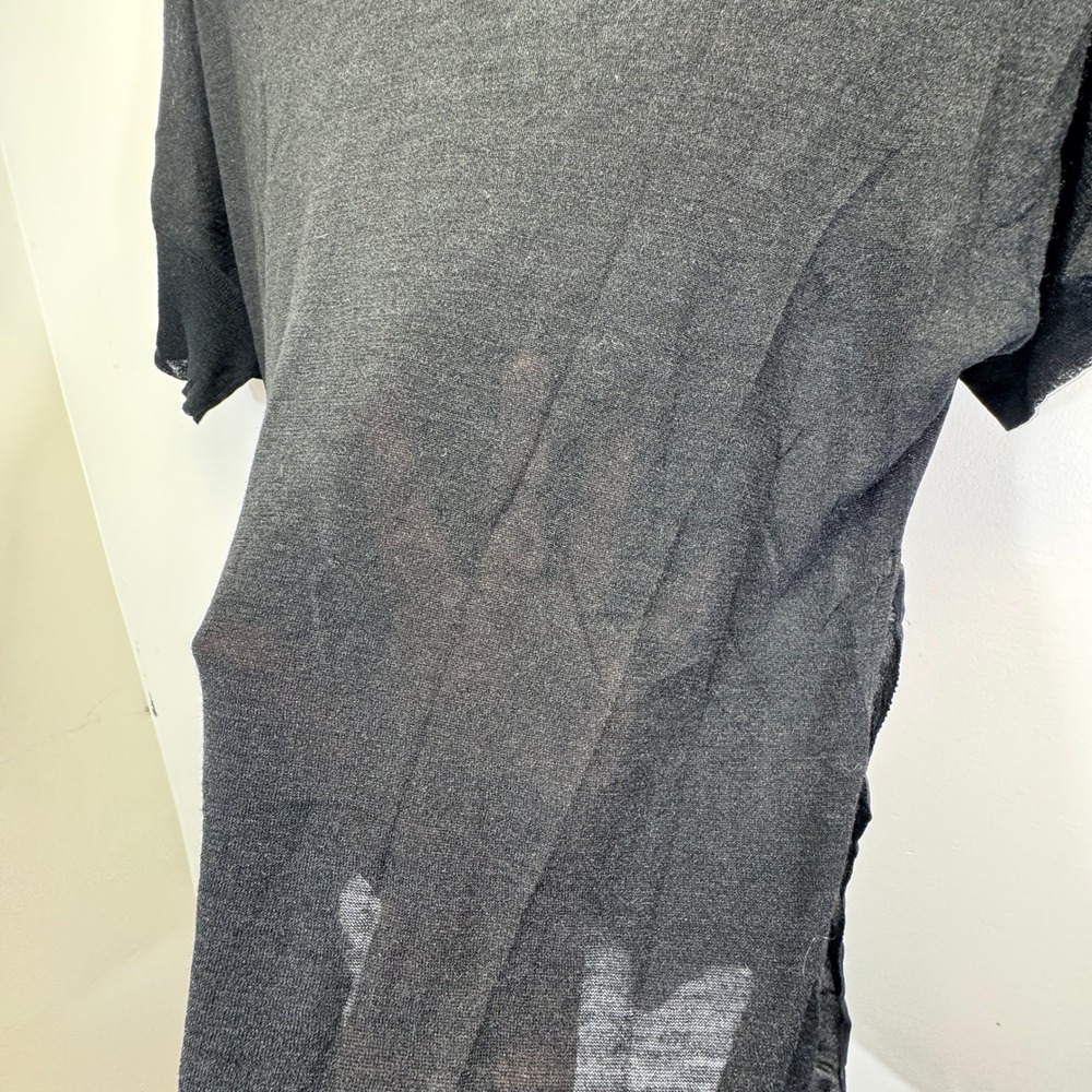 Eileen Fisher‎ Silk Georgette VNeck SizeS Black Sheer Whimsigoth Grunge - Picture 13 of 15